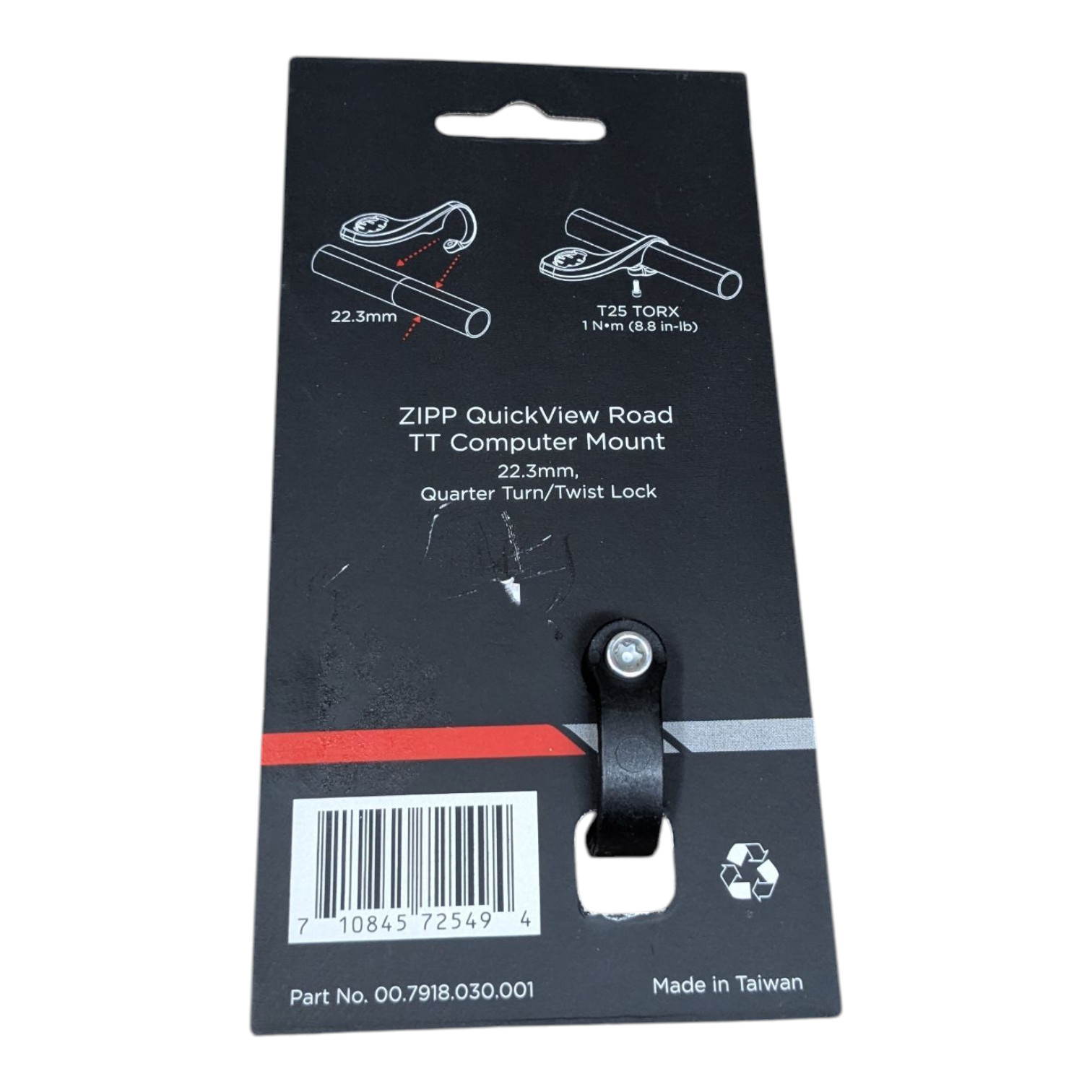 Zipp Quickview TT Computer Mount 22.3mm Quarter Turn  / Twist Lock