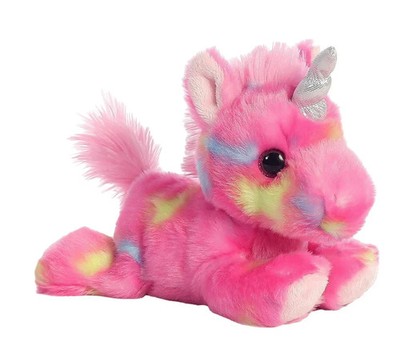 Aurora Jellyroll Unicorn Plush Pink Stuffed Animal 8 Inch Toy