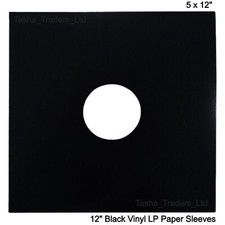 12" Black LP Vinyl Heavy Weight Paper Record Inner Sleeves with Hole New LOT