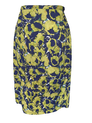 Adini 100% cotton poplin skirt back zip/button 26ins length size XS