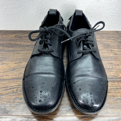 BedStu Mens Oxford Size 9 Black Leather Cap Toe Lace Up 