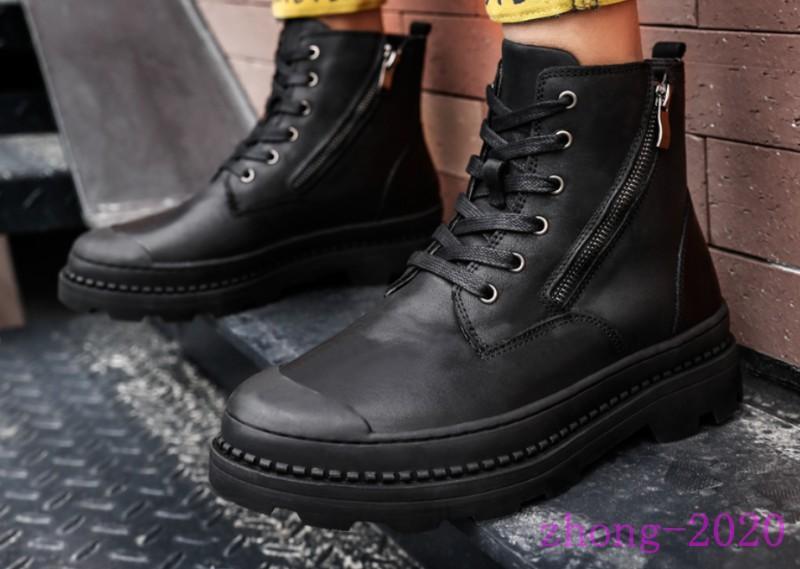 Mens Autumn Winter Lace Up Real Leather Round Toe Casual  display picture 2