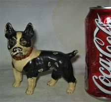 ANTIQUE HUBLEY USA BOSTON TERRIER CAST IRON DOG STATUE SCULPTURE HOME DOORSTOP