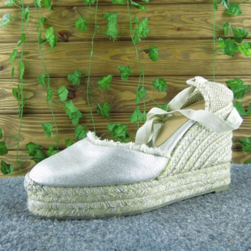 Castaner Women's Platform Silver Fabric Pump 39M Gently Used 2025
