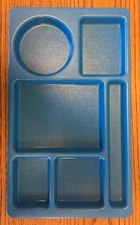 6 BLUE CAMBRO 915CW SIX COMPARTMENT STACKING TRAYS 9" X 15" 