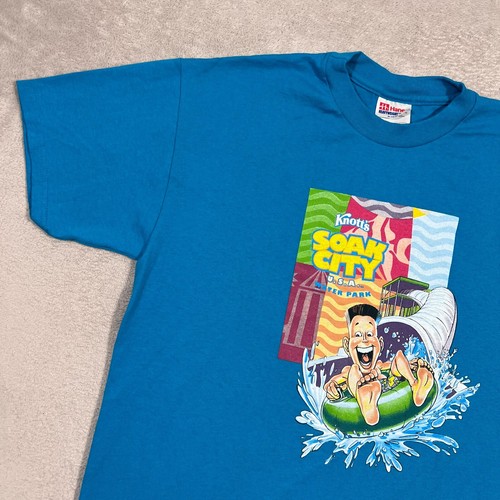 Vintage Knotts Soak City Shirt Kids Extra Large Blue Short Sleeve Made In USA - Picture 2 of 11