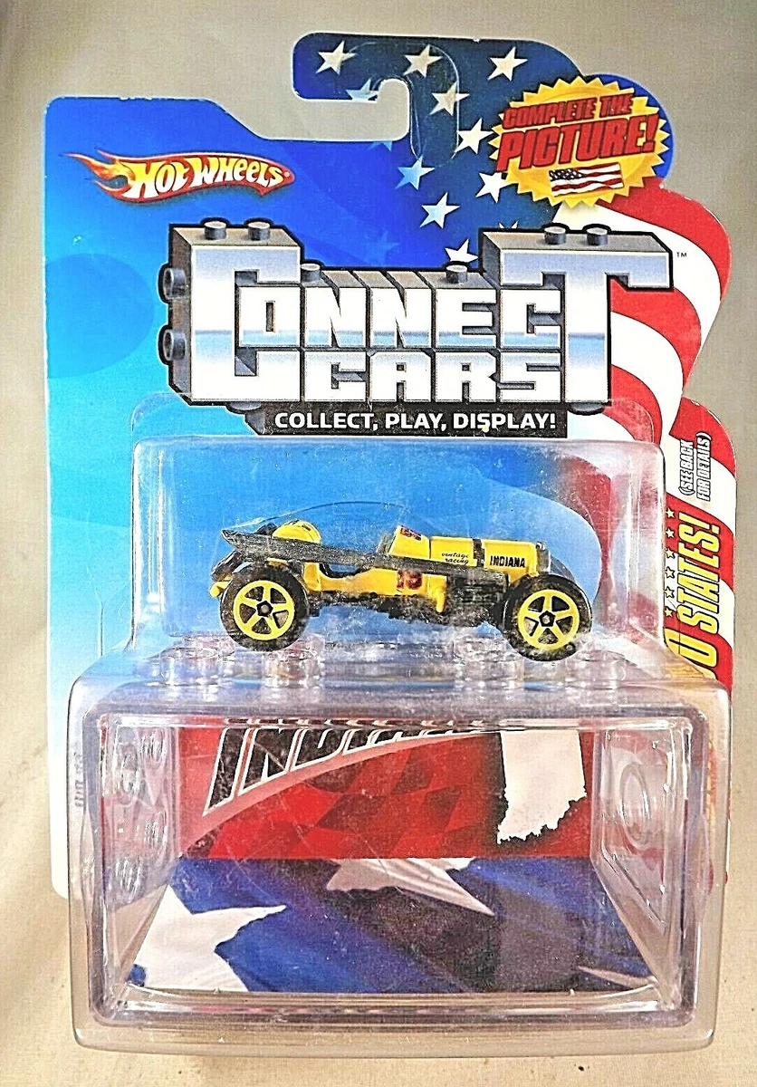 2008 Hot Wheels Connect Cars Indiana 19 50 OLD 3 Yellow w Yellow
