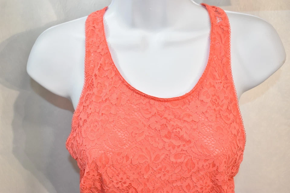 Xhilaration Bra Bralette Lace Coral High Neck Size X-Large - Image 2 of 4