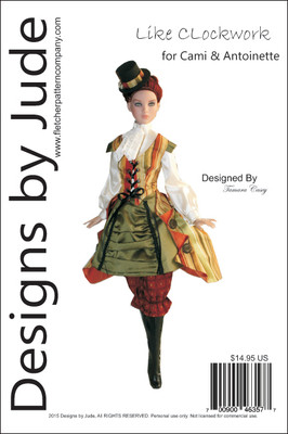 Like Clockwork Doll Clothes Sewing Pattern for Cami & Antoinette Dolls Tonner
