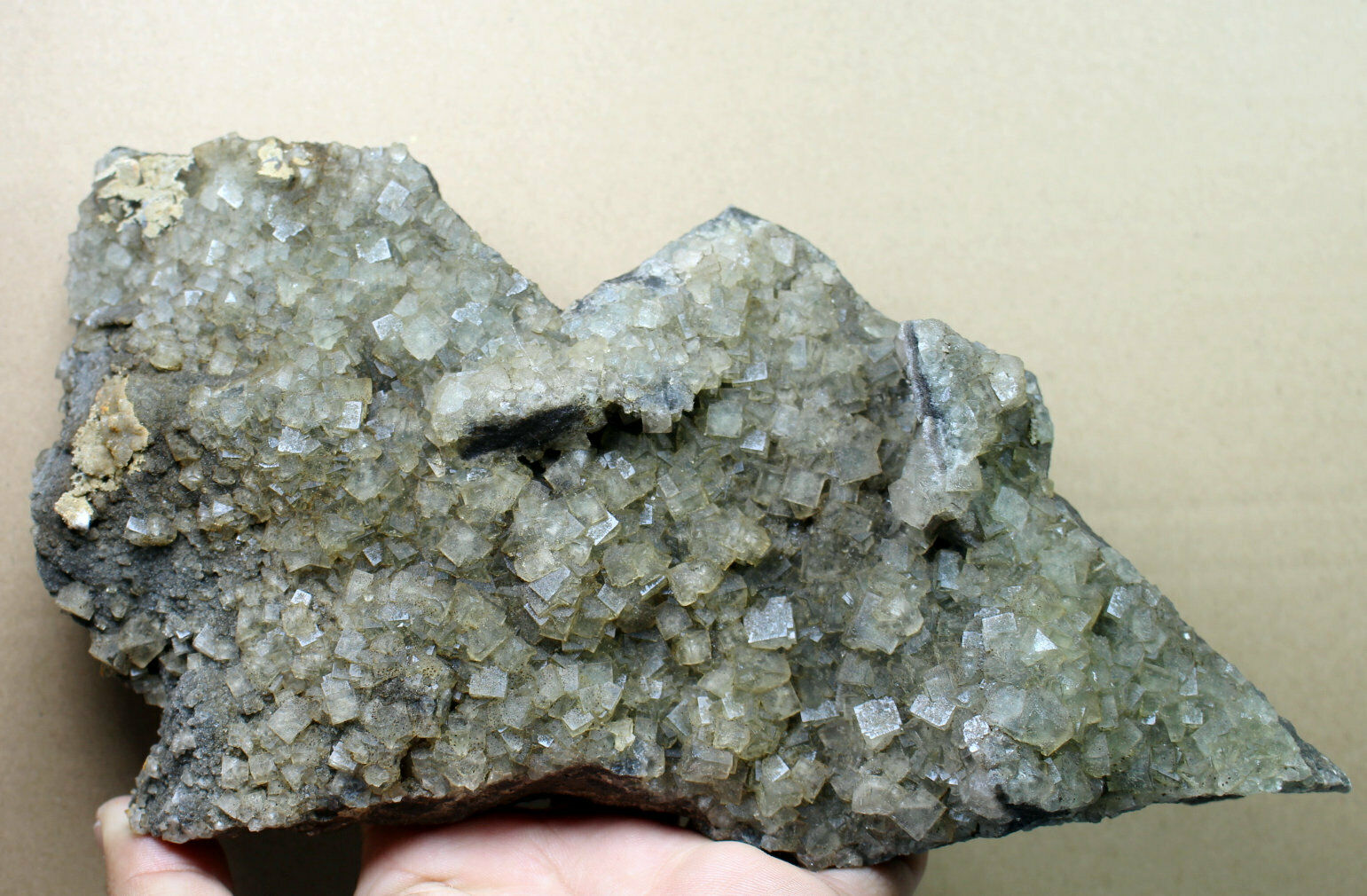 2.14lb Rare Blue Cube Fluorite Quartz Crystal Mineral Specimen from China