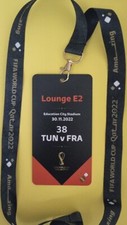 Match 38 Tunisia France 2022 FIFA World Cup Hospitality Pass & Lanyard