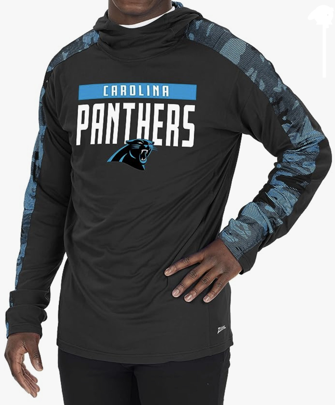 Мужская толстовка Zubaz NFL Carolina Panthers с капюшоном и камуфляжными вставками