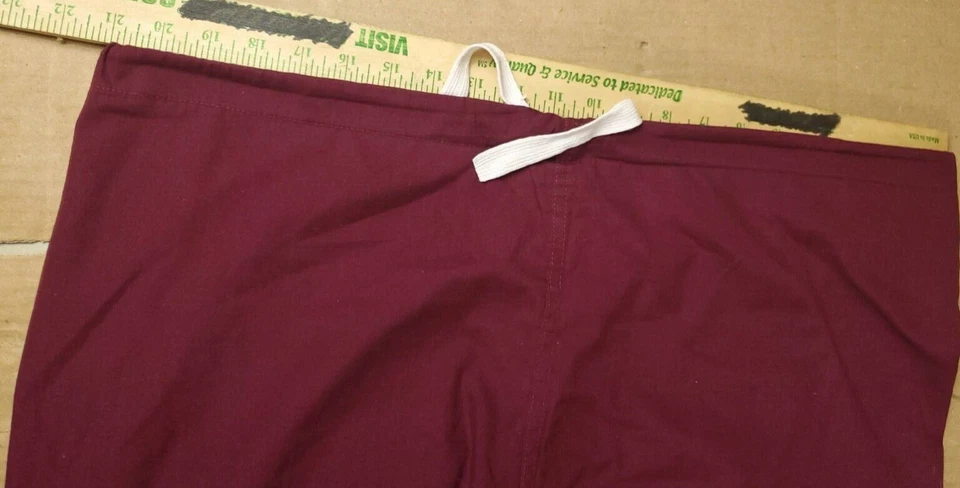 Urbane Scrubs burgundy women's straight leg drawstring scrub bottoms size L 29L - Image 3 of 4
