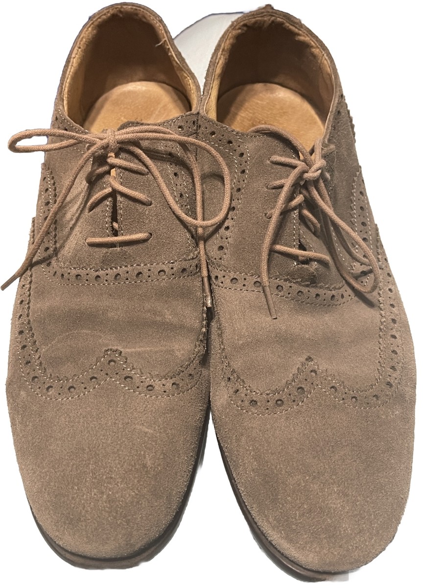 John Varvatos USA Gray Suede Casual Wingtip Derby Oxford  display picture 3