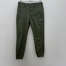 Cabi Compass Jogger Green Utility Zip Ankle Stretch Pants 4318 Womens size 2