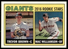 2016 Topps Heritage Trevor Brown/Mac Williamson Rookie San Francisco Giants #187