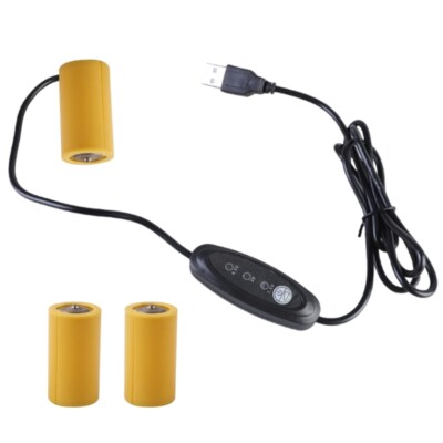 LR14 C Fake Battery Elimination Line USB 5V2A to 3/4.5/1.5V Power Adapter Cable