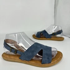 BOC Milania Wrap Sandal Women 7 M Open Toe AdJ Buckle Blue