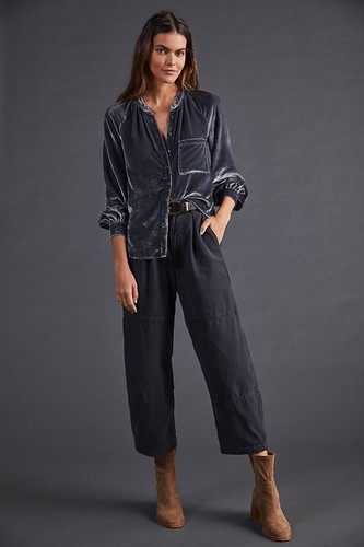 NWT Anthropologie Velvet Button Down 