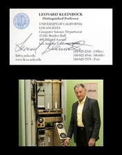 LEONARD KLEINROCK Autographed Signed Business Card ARPANET Internet UCLA