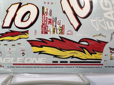 Slixx Decal NASCAR Waterslide #10 Johnny Benson Eagle One