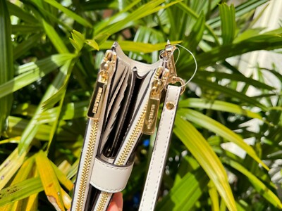 Michael Kors Jet Set Travel Large Double Zip Wallet MK Light Cream