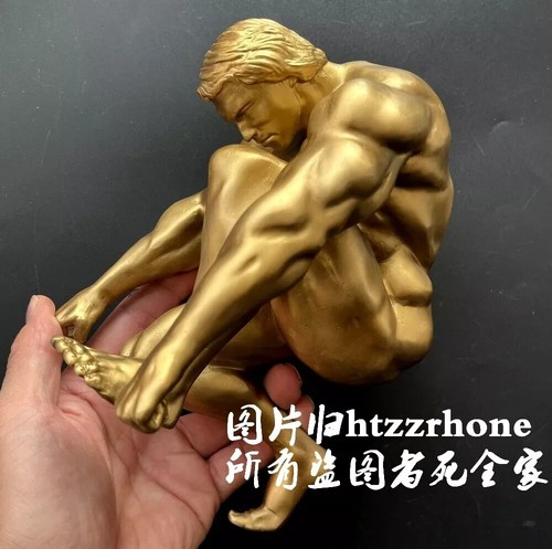 Messing Muskel Mann Statue starke Athleten Läufer Figur Sammlung Wohndeko - Bild 5 von 8