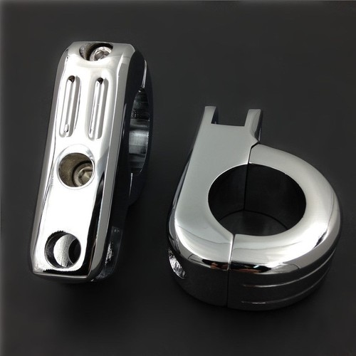 1 1/4" Engine Guard Footpeg Clamps Cruiser Chopper Bobber For Cafe Racer Custom - Picture 2 of 3