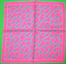 "Seaward  Stearn 'Pointer' Fuchsia Silk Pocket Square" New w/o Tag 