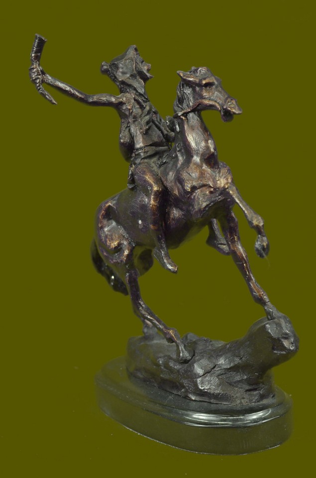American Indian Warrior Signed Remington Bronze Sculpture Statue Figurine Decor | eBay