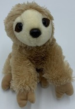 Aurora Sloth Plush 8" Soft Tan Brown Flopsie Beanbag Stuffed