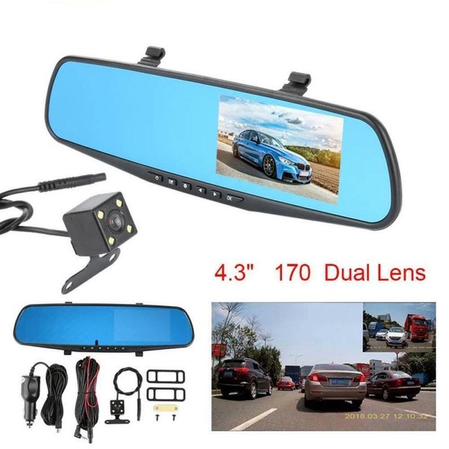 4.3" HD 1080P Dual Lens Car DVR Dash Cam Front and Mirror Rear Camera S8H1 4.3" HD 1080P Dual Lens Car DVR Dash Cam Front and Mirror Rear Camera S8H1