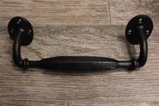 Beautiful Black Cast Iron Offset Handle LARGE 10 Inch! Great For Barn Door Gate