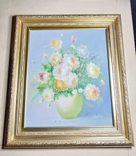 Original Oil Painting “Spring Flowers” signed by J. Justin 32” x 28” Beautiful