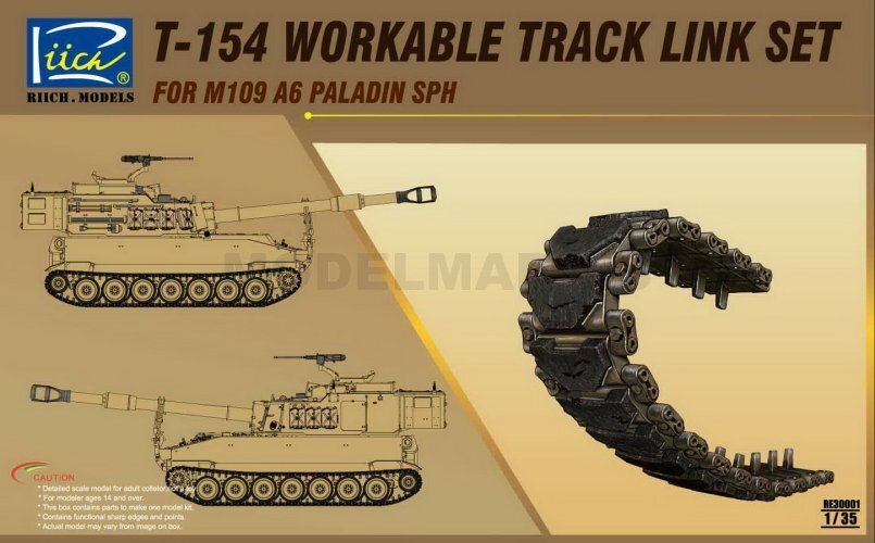 RIICH MODELS 30001 1/35 T-154 Workable Track Link Set for M109 A6 Paladin SPH