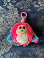 Ty Monstaz Delilah Plush Key Chain 3" Blue Pink Unicorn Monster Backpack Clip