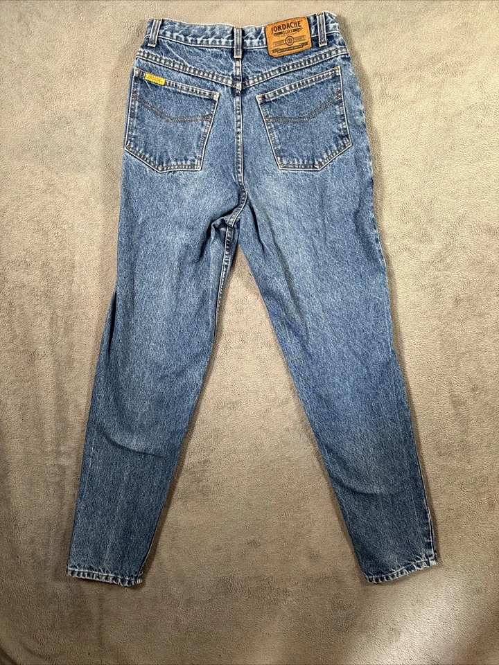 VINTAGE Jordache Jeans Womens 6 Blue Stoned Wash High Wasted Tapered 90s 26x31” - Image 3 of 4