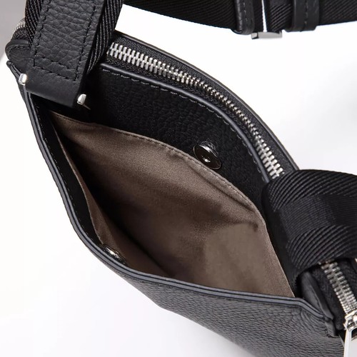 HUGO BOSS Morval_S All Leather Zip Env_O Bag 50517985 Black - Picture 8 of 10
