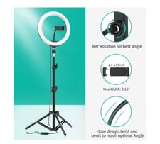 12 in LED Ring Light with Tripod Stand Phone Holder Dimmable Desk Ringlight Kit
