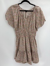 J. Crew cinched boho waist puff sleeve floral scattered blooms mini Dress small