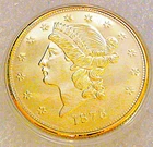 Fantasy Coin -1875 Liberty $20 Double Eagle Tribute Gold Color Coin Novelty Coin