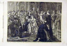 Old Antique Print 1855 Paris Exhibition Excommunication Phillip Desanges 19th