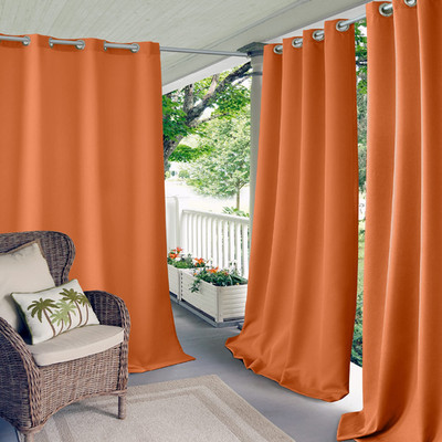 Elrene Home Fashions Connor Weatherproof Grommet Top Indoor/Outdoor Solid Color
