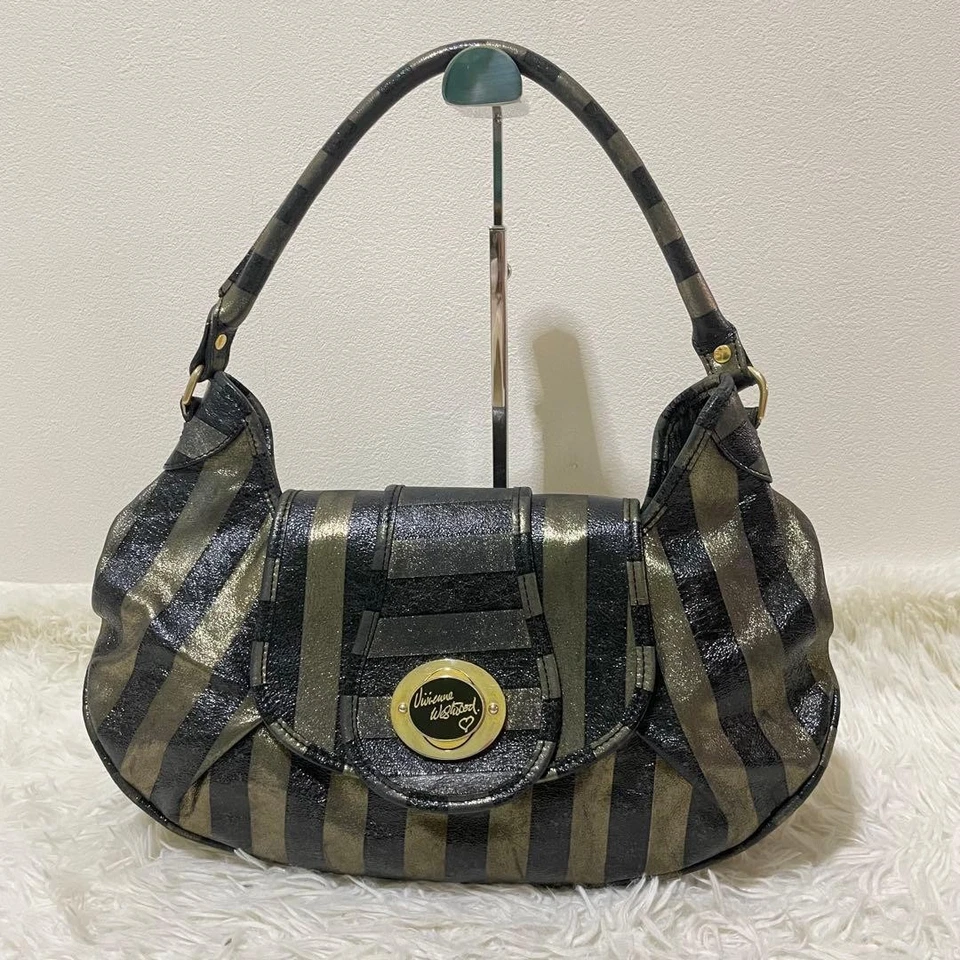 Vintage Vivienne Westwood Shoulder Hand bag Soho Glitter Gold Y2K Buckle Hobo - Image 2 of 4