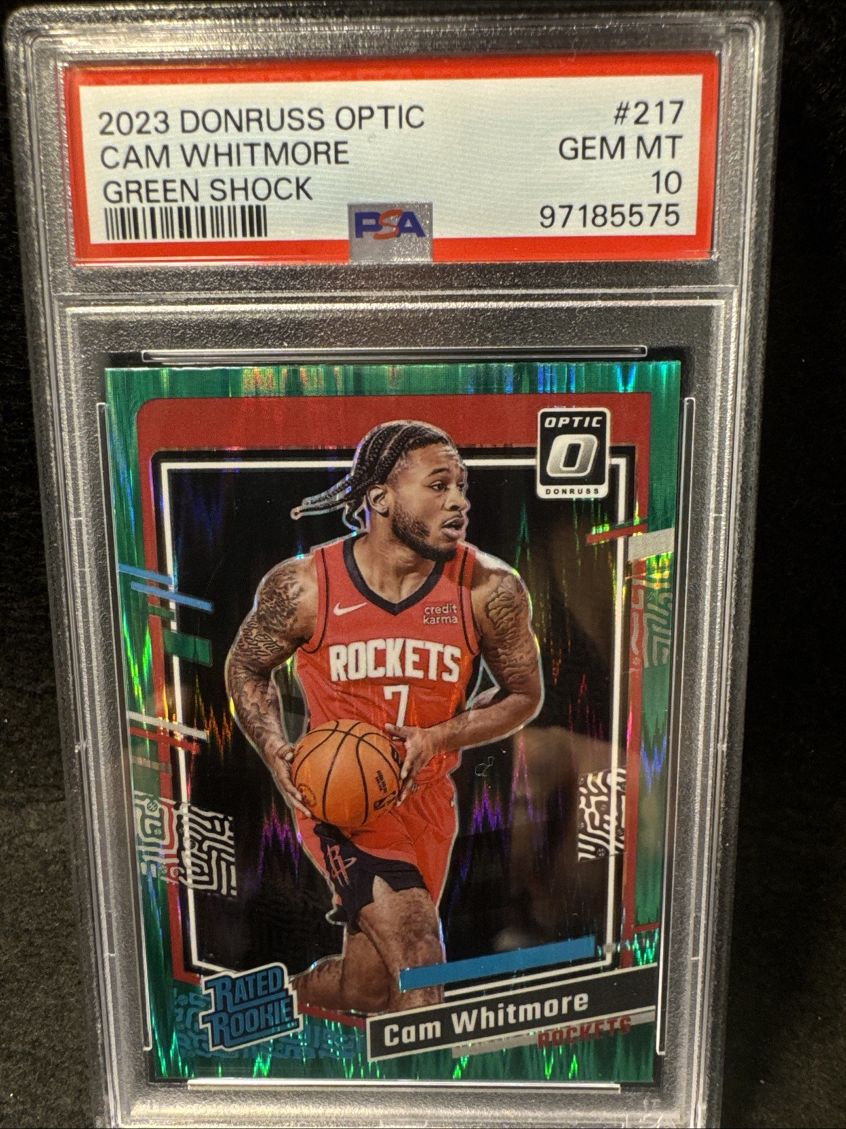 2023 Panini Donruss Optic Green Shock Cam Whitmore Gem Mint 10 #217