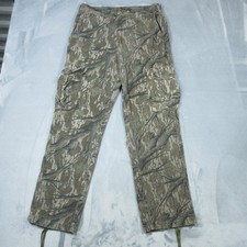 Vintage Mossy Oak Pants Mens 33x31 Cargo Treebark Camouflage Distressed FLAWS