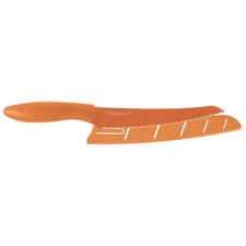 KAI Pure Komachi 2 8 Inch Serrated Bread Knife with Sheath, Orange