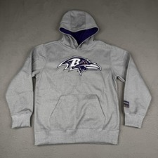Baltimore Ravens Sweatshirt Boys 10-12 Large Gray NFL Football Ultra Game Hoodie