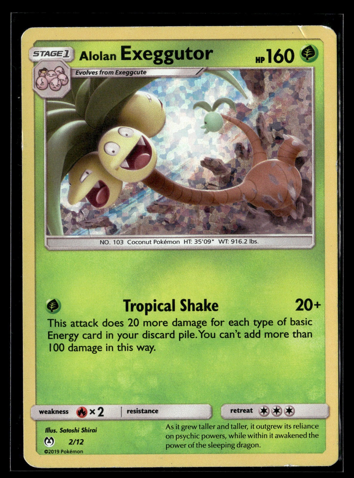 Pokemon TCG McDonald's Promos 2019 #002/012 Alolan Exeggutor Confetti Holo