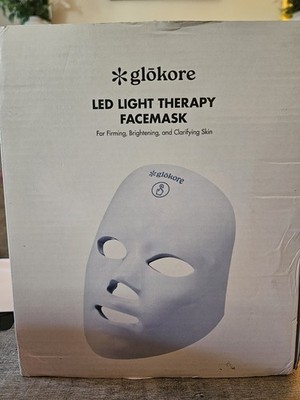 glōkore LED Light Therapy Face Mask Firming Brightening Clarifying White